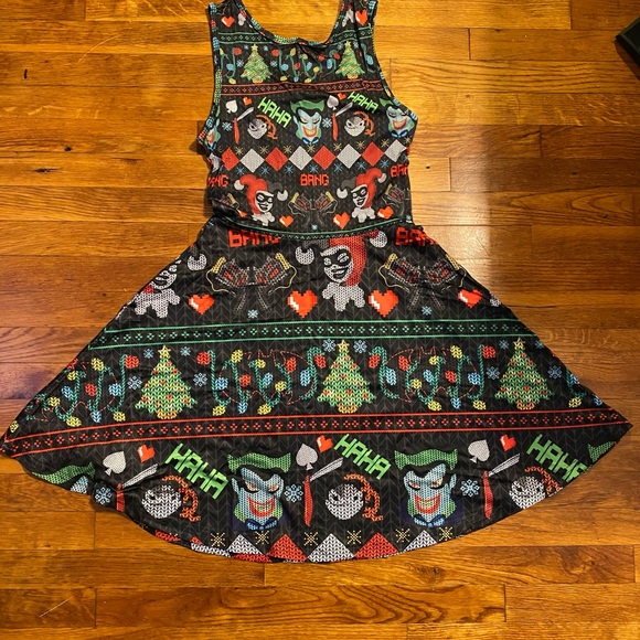 BRAND NEW Harley Quinn Joker Christmas Batman Skater Dress - Picture 4 of 4